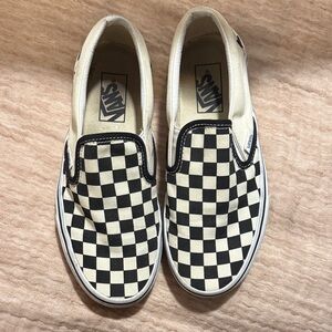 Vans Black and White Checkerboard Slip-Ons
